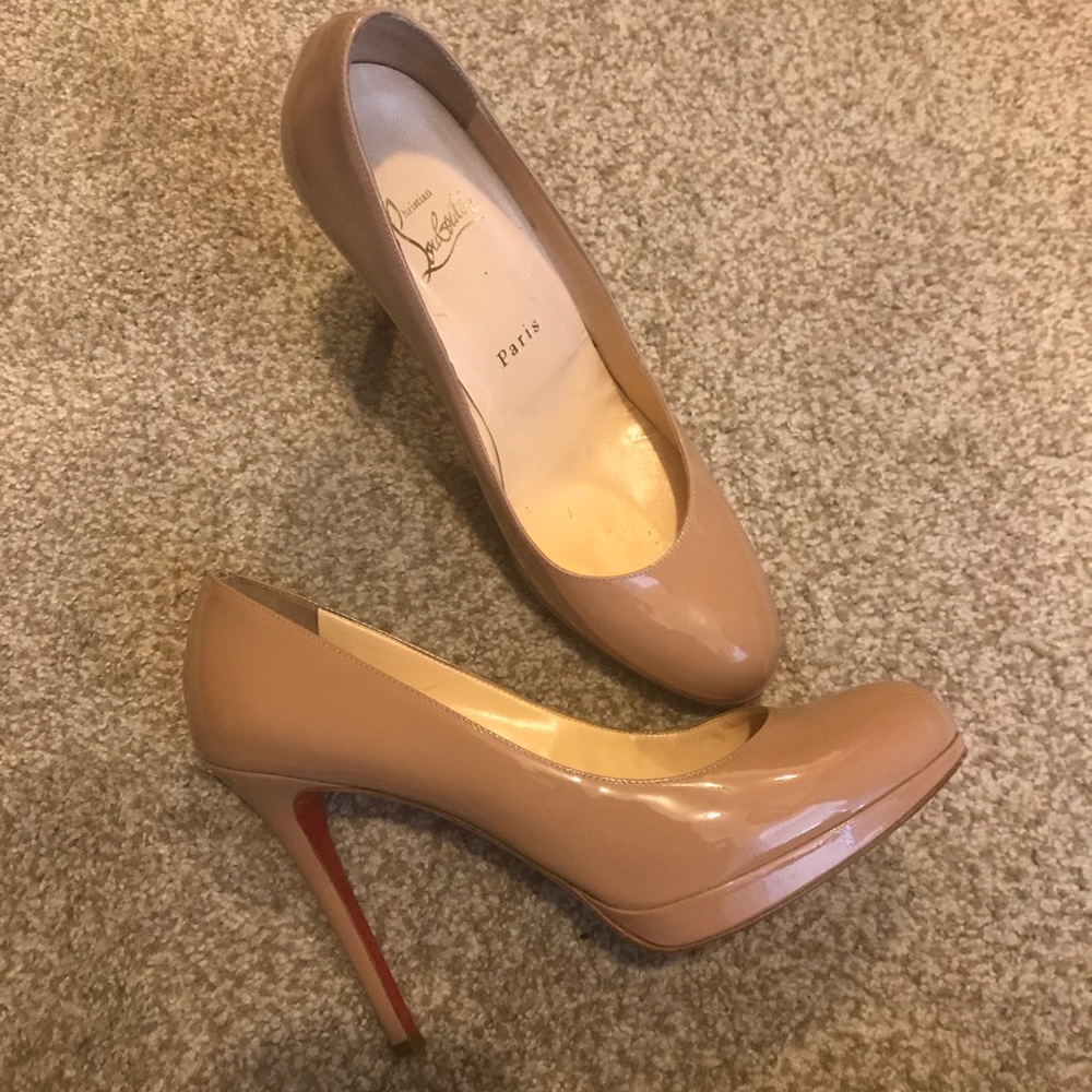 CHRISTIAN LOUBOUTIN 38.5 NEW SIMPLE 120 NUDE PUMP